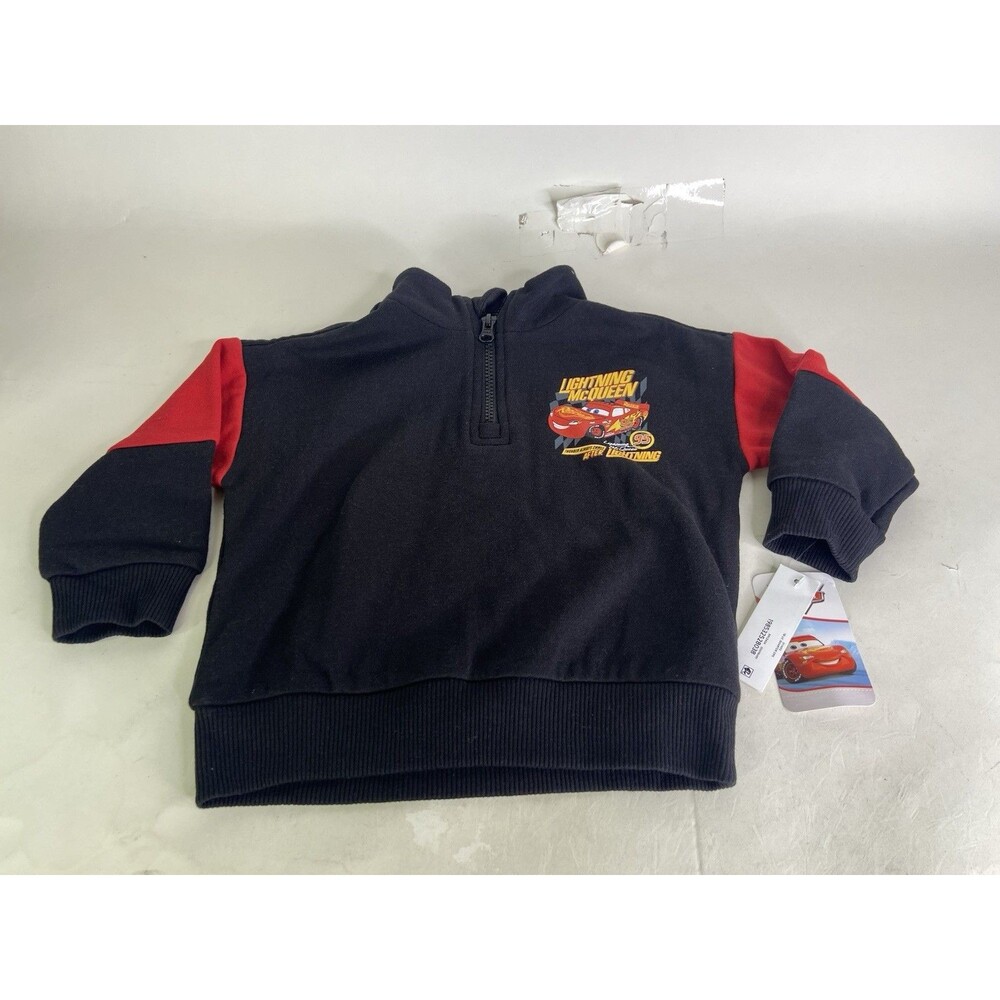 Disney Pixar Cars Lightning McQueen Long Sleeve Quarter Zip Shirt Kids Boys 2T